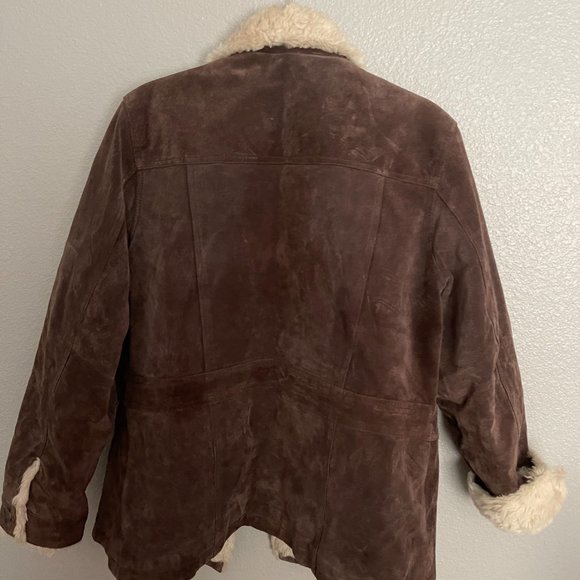 Wilsons Leather - Vintage Brown Sherpa Leather Jacket - Picture 3 of 4